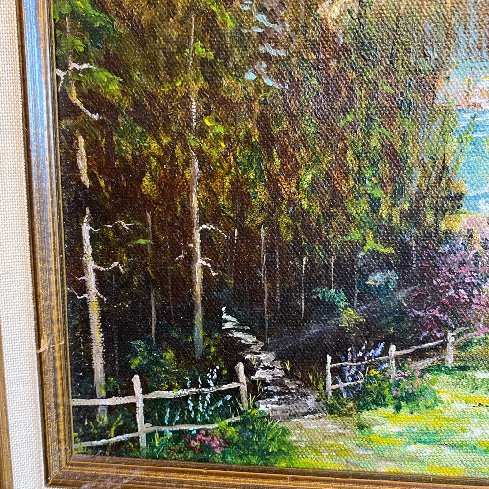 Rustic Cabin in Forest Landscape oil Painting - Picture 3 of 5